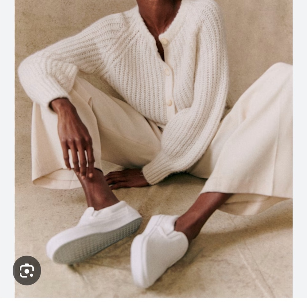 Sezane White Emile Cardigan